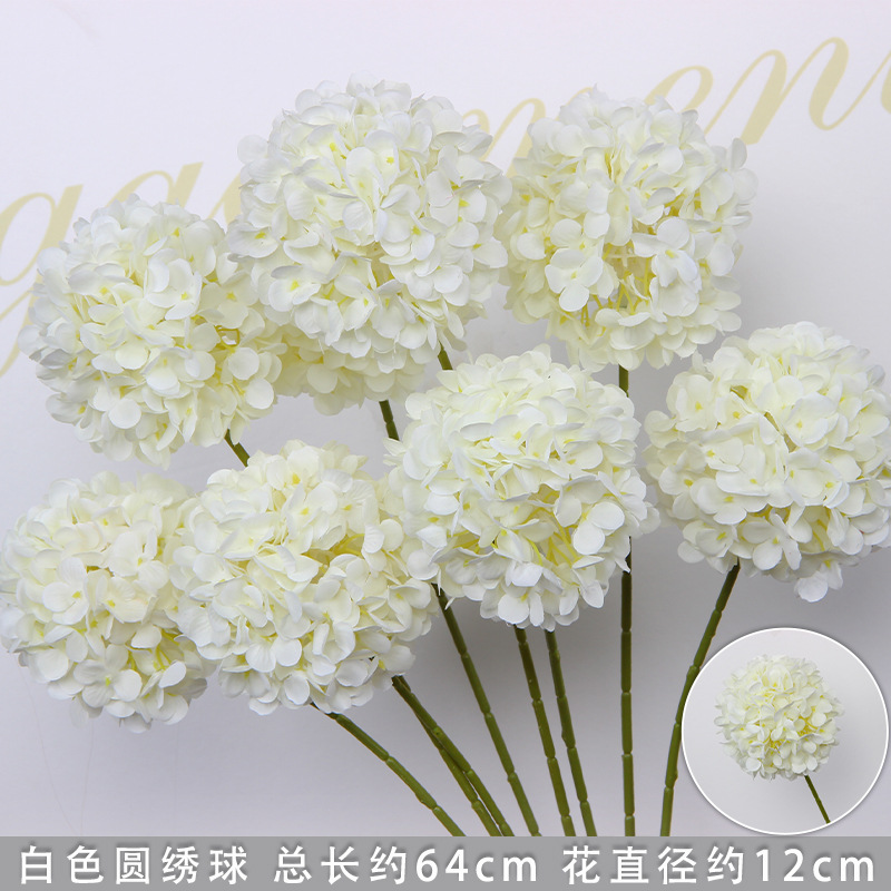Bodas de flores de seda de imitación blanca flores falsas decorativas floral sala de bodas floral hogar ramo único camino de introducción de flores