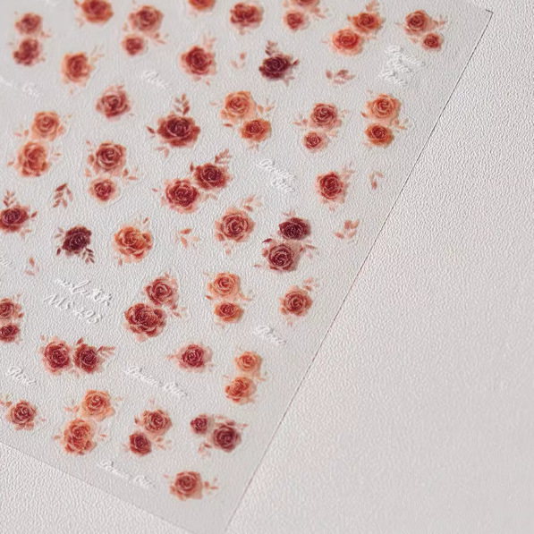 Vintage Rose Flower Nail Stickers Versatile Ink-Dyed Rose 3D Thin Flexible Dried Rose Nail Decals Decoration Vintage Rose Flower Nail Stickers Versatile Ink-Dyed Rose 3D Thin Flexible Dried Rose Nail Decals Decoration