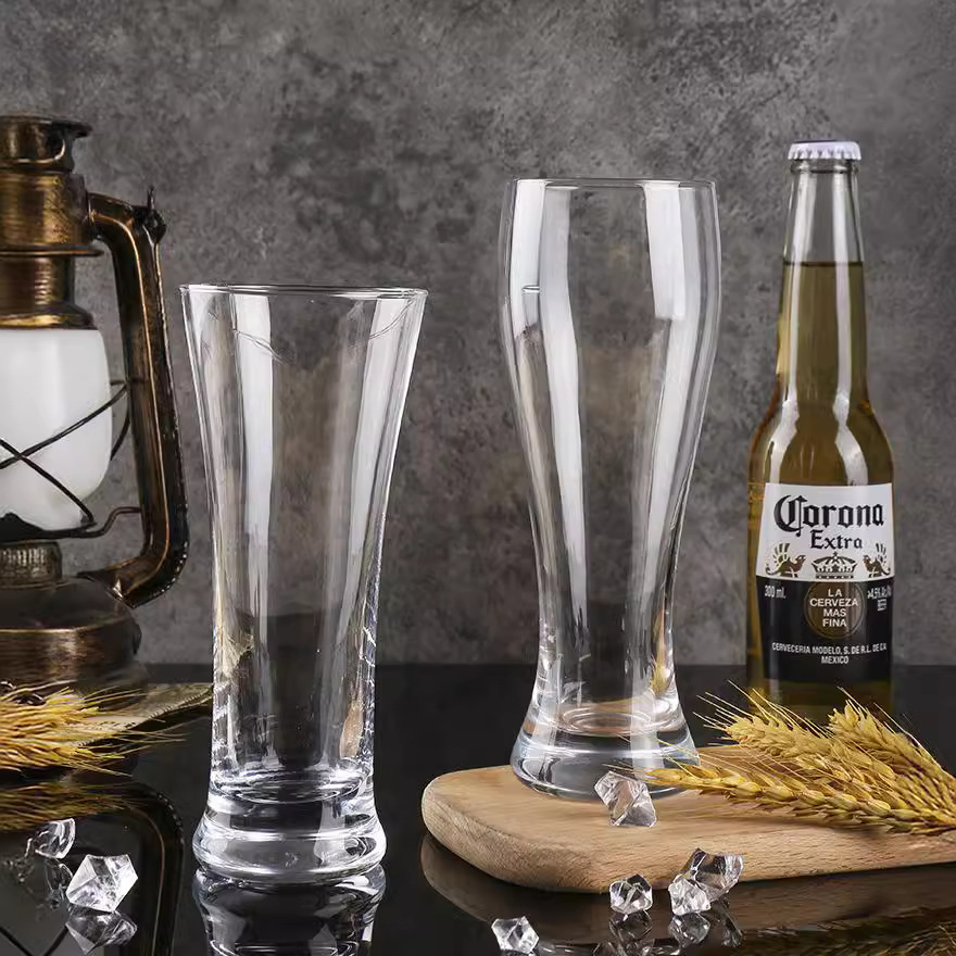 Vaso de cerveza comercial de gran capacidad para cintura delgada Vaso de cristal Vaso de cerveza artesanal de trigo Vaso de cerveza engrosado para el hogar