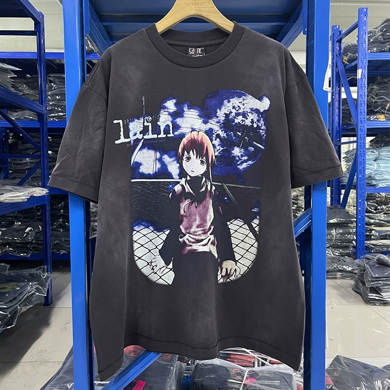 Saint Michael «Serial Experiments» Lain Comic совместная брендированная модная футболка с короткими рукавами