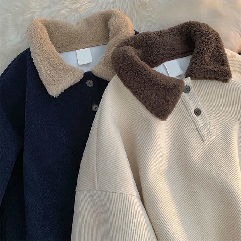 Women's Lamb Wool Corduroy Sweater 5
