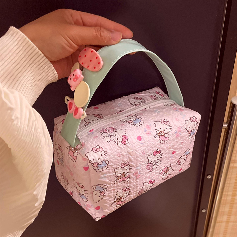 化粧品バッグコレクション猫便利な化粧品バッグ旅行トイレタリー収納袋立体ハンドバッグ大容量|undefined