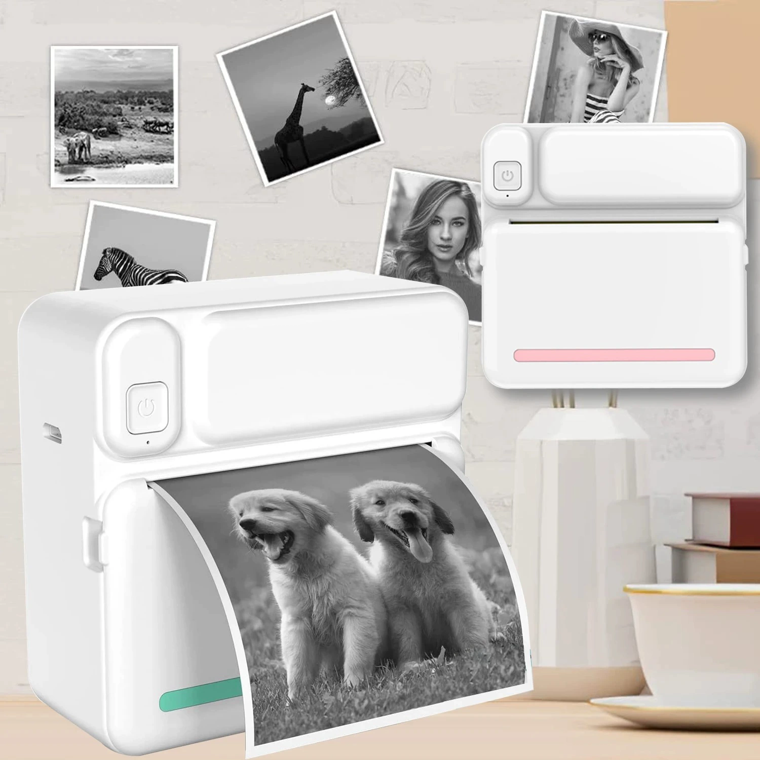 Mini Printer C19, handheld Bluetooth thermal printer, mobile app compatible, portable 135×60×155 mm