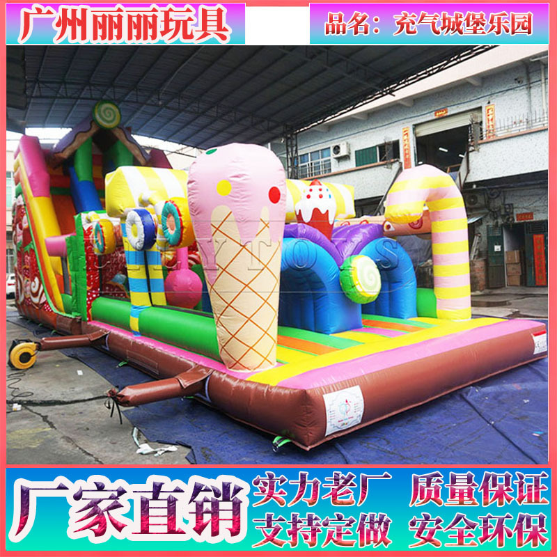Children's Inflatable Castle Outdoor Large Trampoline Naughty Castle Square Park Outdoor Small Internet Celebrity Inflatable Slide