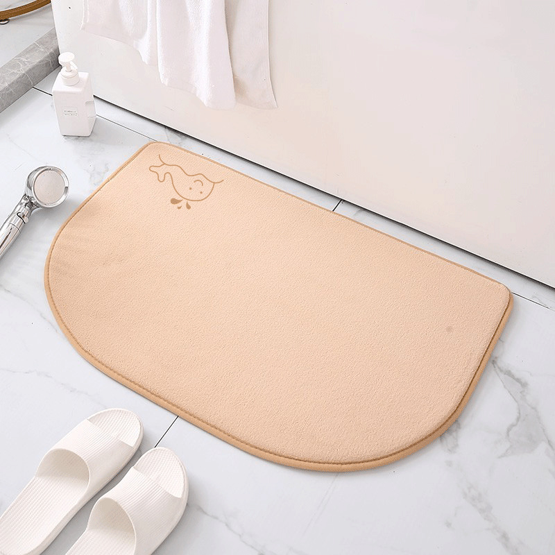 Alfombra de puerta semicírculo transfronterizo máquina lavable baño absorbente de secado rápido alfombra de esponja de memoria baño alfombra de piso de rebote lento