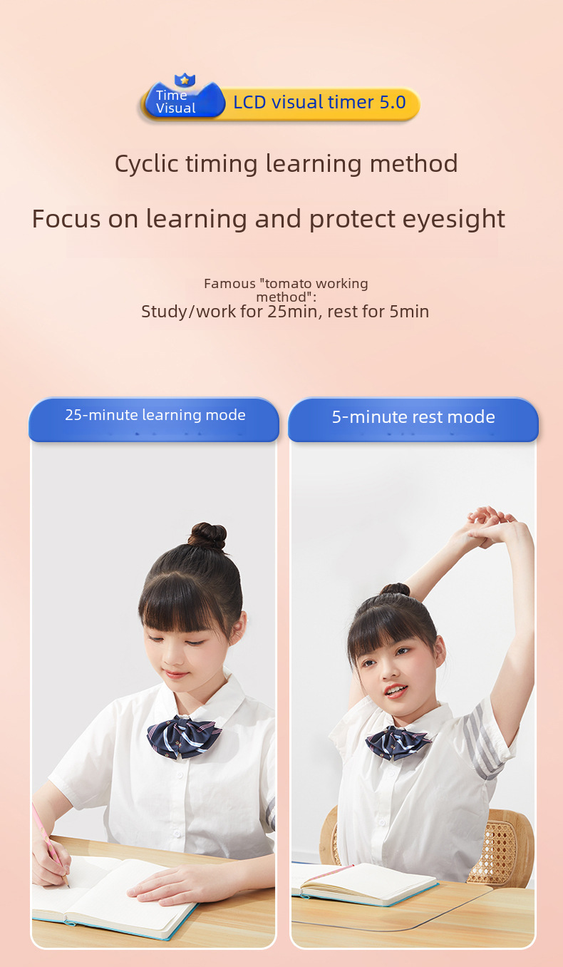 Cat Prince Visual Timer for Children Learning Special Self-discipline Timing Office Time Manager Alarm Clock