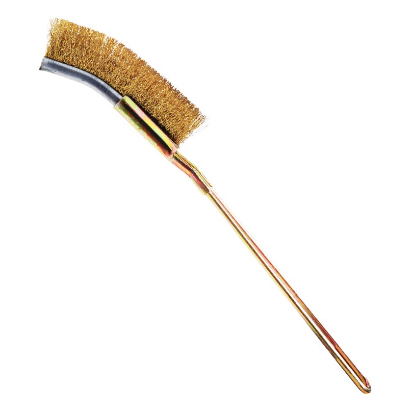 Cepillo de alambre al por mayor limpieza de eliminación de óxido mango de hierro cepillo de cabeza curva mini cepillo de acero cepillo de alambre