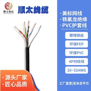 American standard 2583 twisted pair communication line 0.2 square 4P shielded signal line 24AWG8 core Teflon data line