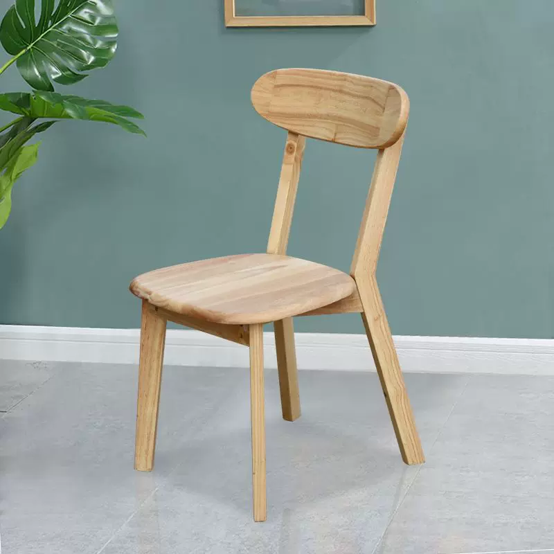 路易斯实木餐椅日式创意简约橡胶木家用原木咖啡椅靠背韩式餐椅