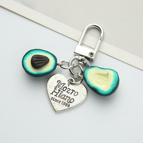Creative Avocado Keychain AirPods Avocado Heart Pendant Cute Girl Heart Creative Bag Accessory