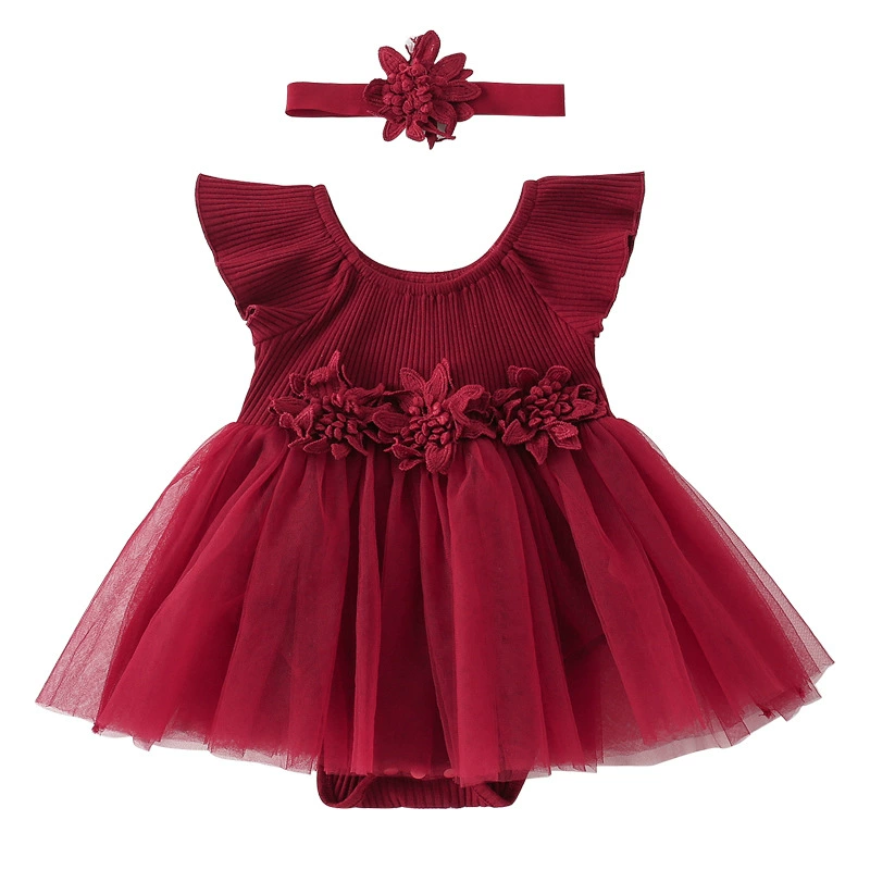 Летнее детское платье для новорожденного, боди для девочки