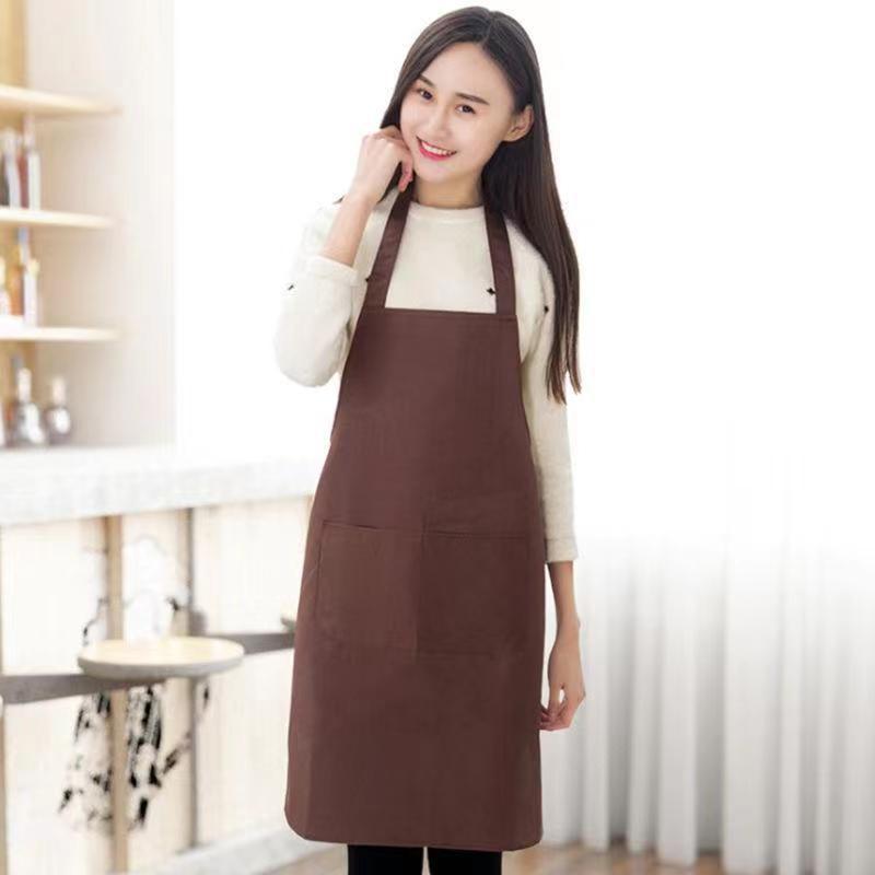 韓国版防汚エプロン家庭用キッチン調理エプロン女性用プリントケータリングミルクティーショップ洋風メイド作業服|undefined