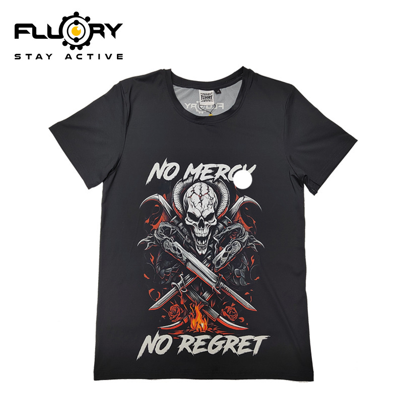 FLUORY Fire Base Sanda Fighting Fighting Muay Thai Training Clothing Short-sleeved T-shirt Quick-drying Breathable Sweat-wicking Half-sleeved Men and Women