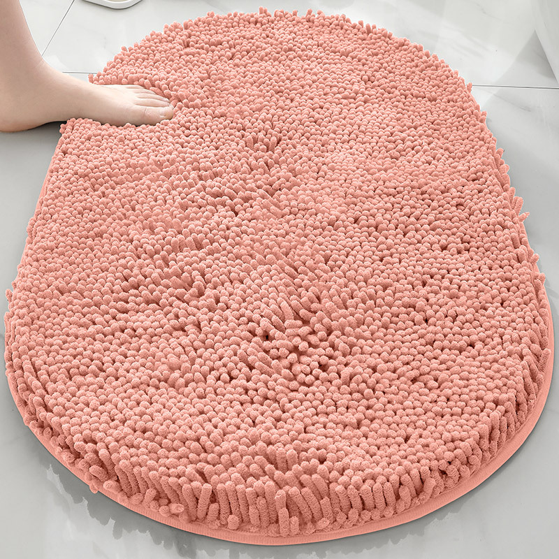 Alfombra absorbente de baño de chenilla ovalada Alfombra de pie de puerta de baño Alfombra antideslizante de entrada de baño Alfombra de dormitorio