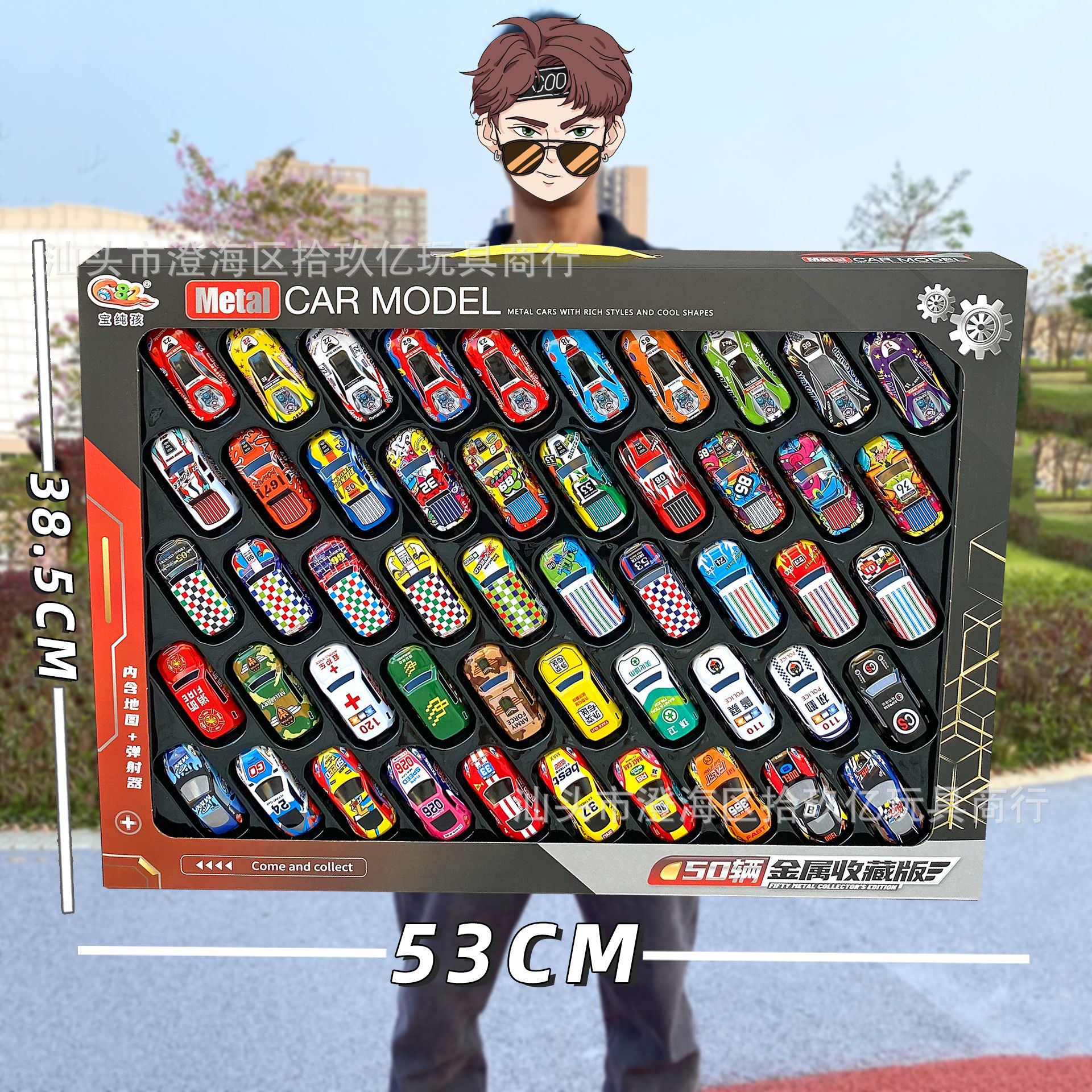 Children's pull back metal car alloy iron car toy boy simulation racing model mechanism gift suit