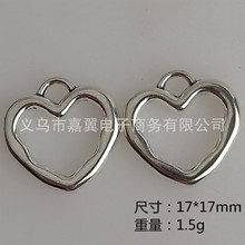 厂家锌合金桃心 爱心圈手链项链扣 银色心形环粗圆线箱包