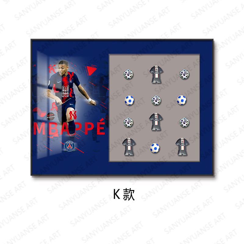 Pintura decorativa de camiseta de fútbol físico C Luo Beckham colección de carrera de estrellas