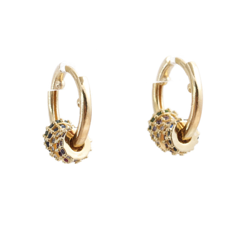 Boucles D&#39;oreilles En Zircon Incrustées De Cuivre display picture 2