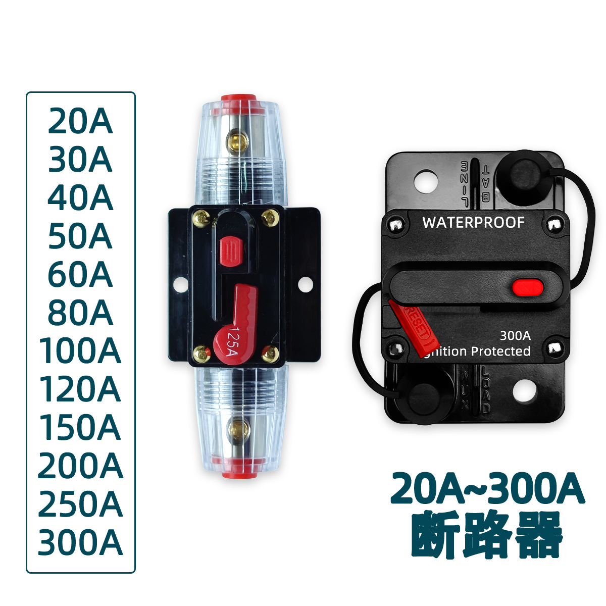 Transfronterizo 30A - 300A interruptor automático protector de circuito de seguridad protector