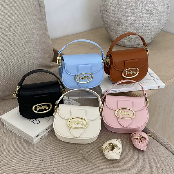 Saddle bag for girls, fashionable mini princess baby coin purse handbag 2026, stylish children's shoulder crossbody bag