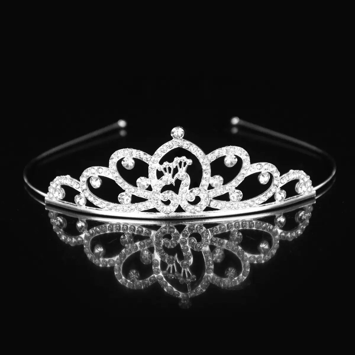 Princesa de moda coreana simple corona de cumpleaños coronas de cabello bandas de alea diamante para niños coronas pequeñas