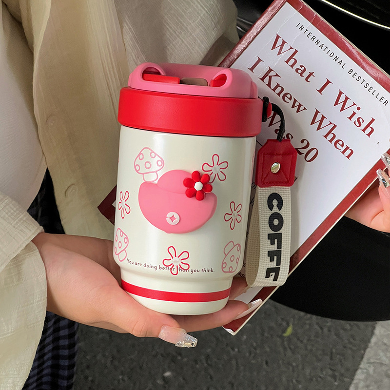 新款元宝咖啡杯双饮便携女生水杯陶瓷内胆不锈钢礼品保温杯伴手礼|undefined