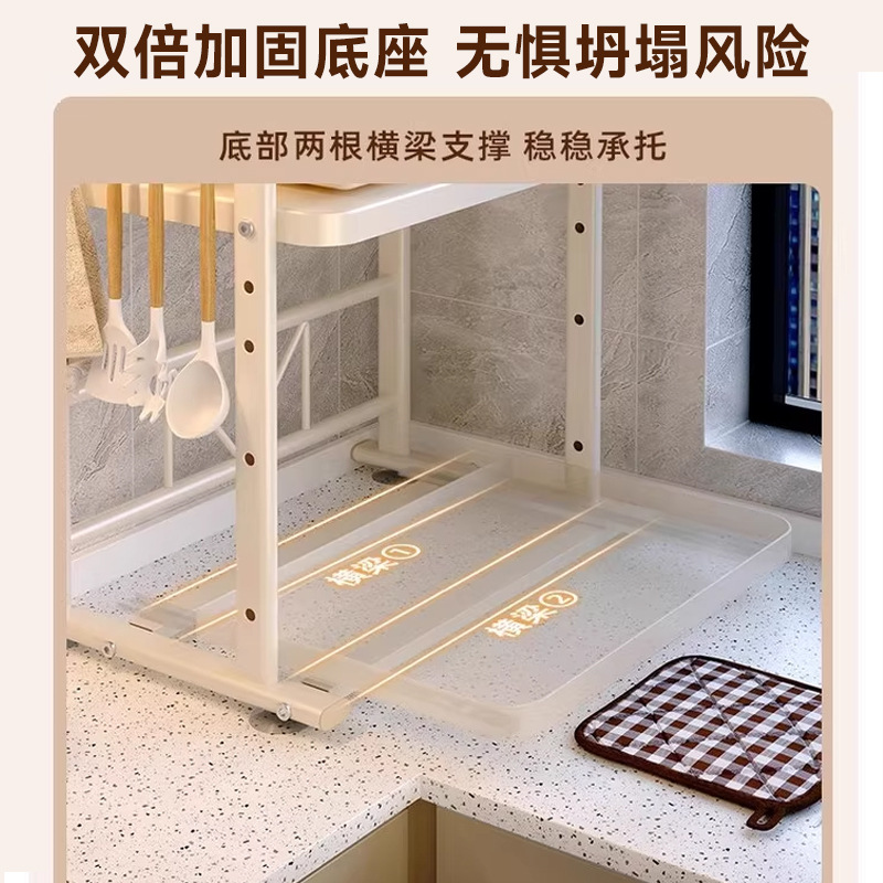 Cocina horno de microondas para almacenar artículos arroz multifuncional integral horno de mesa de doble capa retráctil para horno