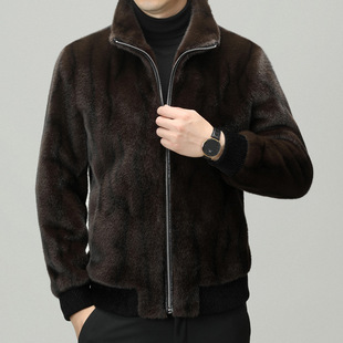 Gold Mink Men's Coat 2024 Winter New Young and Middle-aged Fashion Casual Warm Jacket Loose Jacket for Men