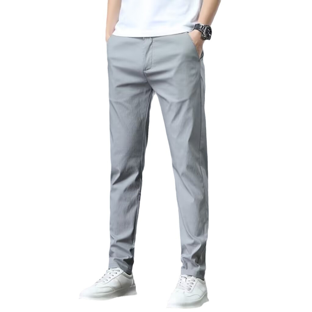 Pantalones casuales de primavera y otoño, tendencia de invierno para hombres, pantalones deportivos rectos sueltos, 2024 nuevos elásticos con lana de otoño y invierno