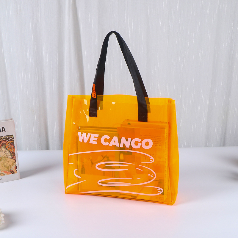 Bolsas de mano de plástico PVC, bolsas de regalo personalizadas de PTU, bolsas transparentes para ropa, bolsas de compras, suministro al por mayor personalizado