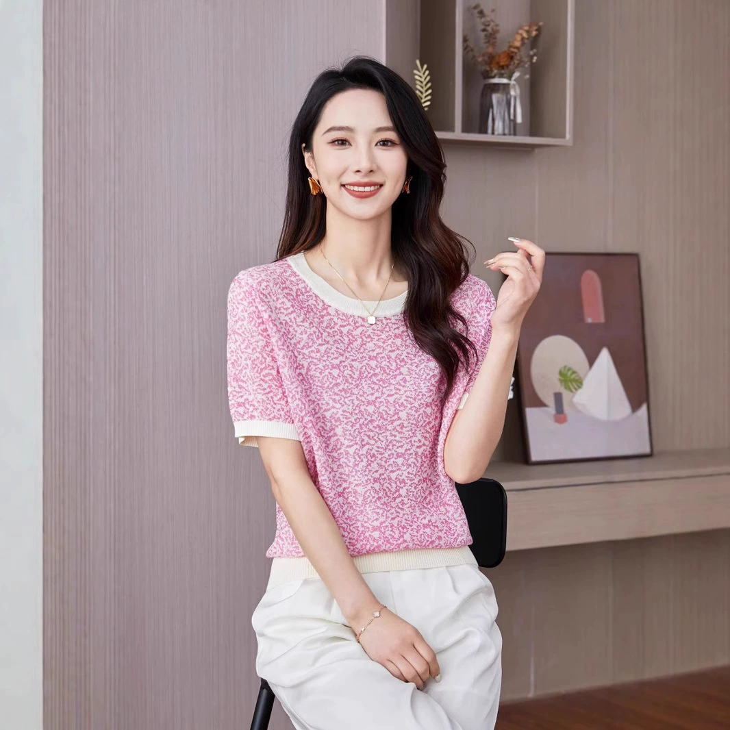 Модный трикотажный топ в стиле Chanel с цветочным принтом от Amazon, тренд сезона, универсальный, облегающий и легкий.