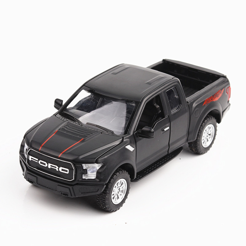 (Boxed) simulation 1: 32 yuan small wheel Raptor alloy off-road vehicle model ornaments with sound and light toys