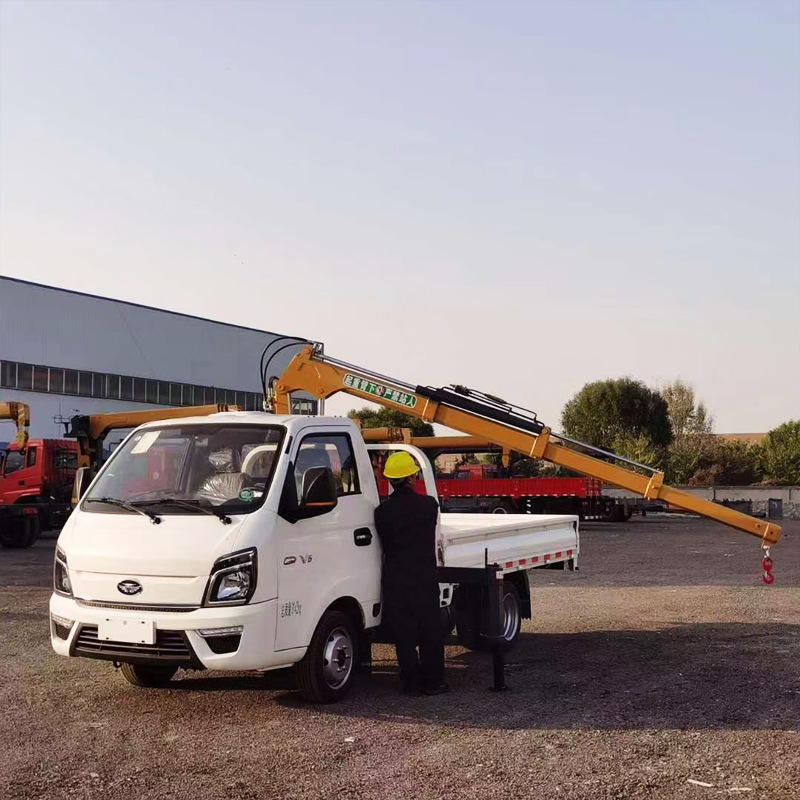 折臂式随车起重机 2吨移动式折臂吊 可遥控3吨船用折臂小吊机