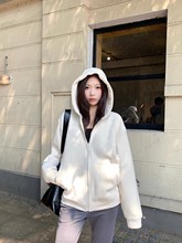 2025新款~加厚双面绒防风宽松连帽卫衣2025秋冬学生外套上衣女