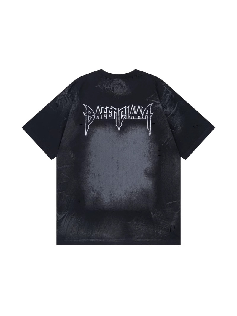 Mercerized Cotton Short-Sleeve T-Shirt, Paris B, Eiffel Tower Gradient Graffiti | Wear Resistance