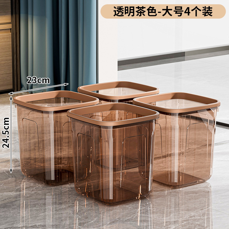 透明ゴミ箱大型家庭用ハイエンド収納バケツリビングルームバスルーム寝室キッチン圧力リングプラスチック紙バスケット|undefined