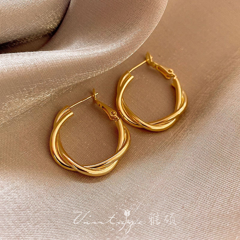 골드 브레이드 귀걸이