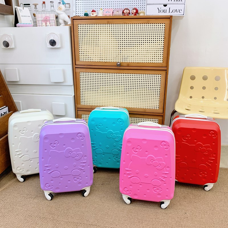 Children's Luggage 16inch Large Capacity Cute Cartoon Embossed Student Trolley Case Universal Wheel Combination Lock Suitcase