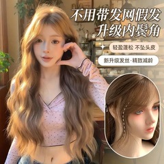【免戴发网甜心芭比】新升级免戴发网亚麻棕长卷发假发自然全头套