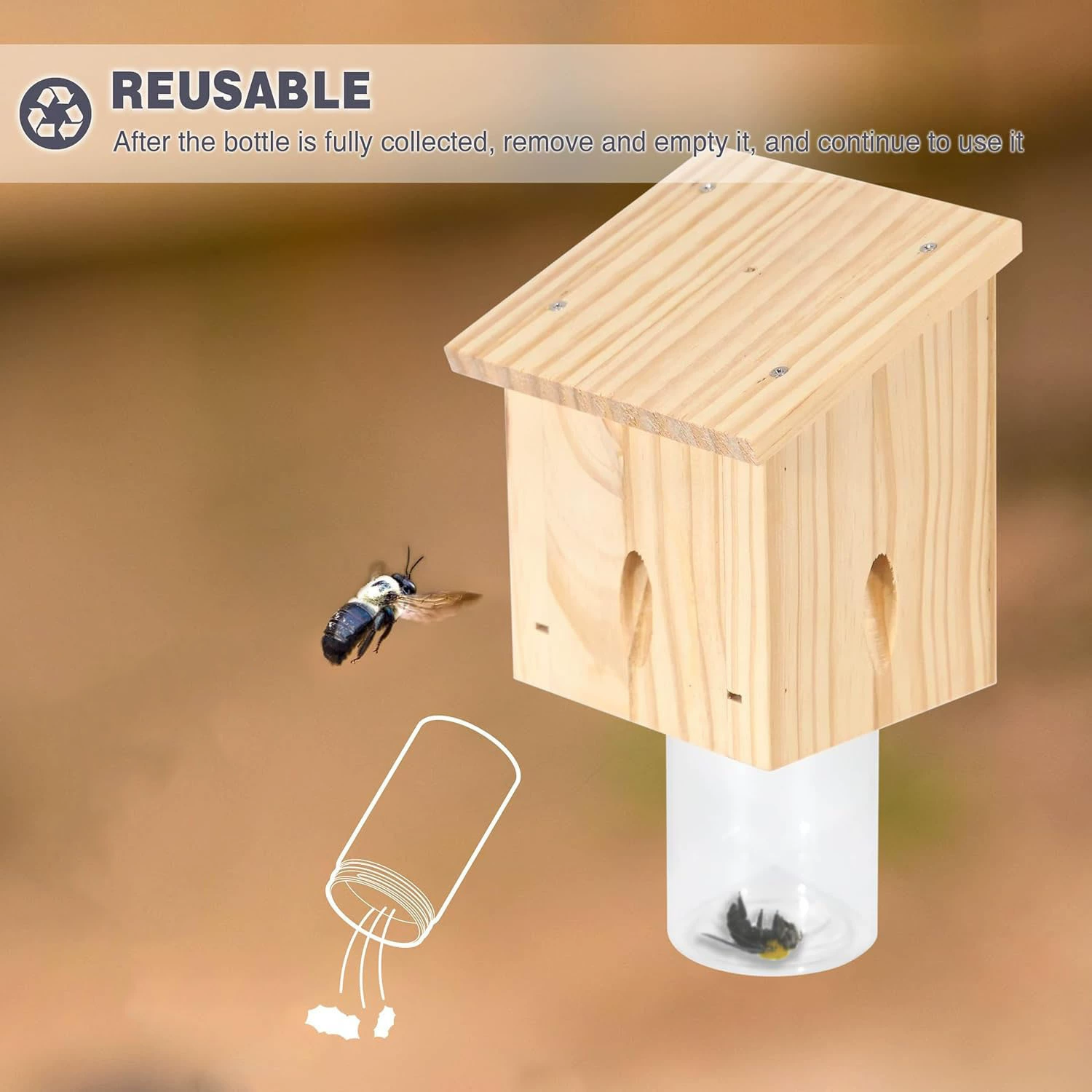 Маленький домик, деревянная ловушка для пчел, ловушка для пчел, ловушка для фруктовых мух, коробка, уличная подвесная ловушка для насекомых