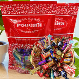 俄罗斯风味国产巧克力糖果紫皮糖太妃糖混合装零食大礼包年货批发