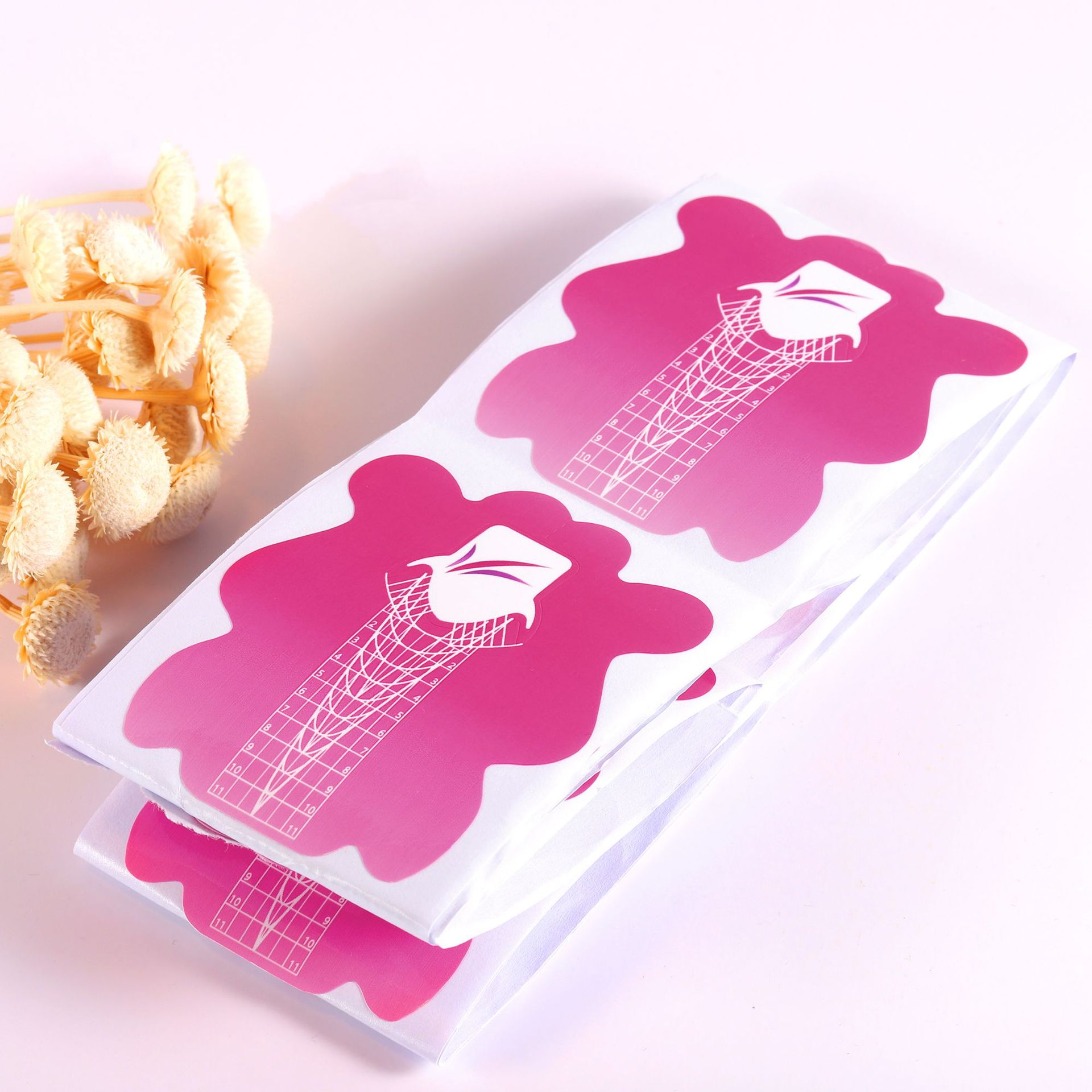 Transfronteriza nueva extensión de uñas titular de papel en forma de flor de melocotón fototerapia uñas de cristal dedo de uñas titular 100/500 piezas de suministros de uñas