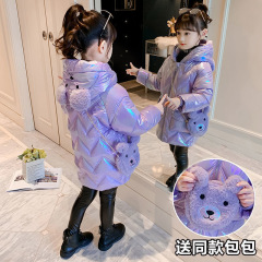 Girls' Cotton Parka 2024 New Winter Coat Trendy Children's Thick Warm Down Jacket Outerwear Winter Fashion