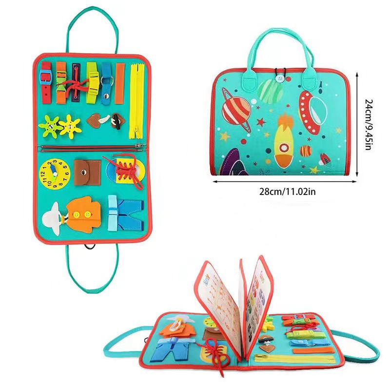 折叠毛毡学习板 儿童早教益智板 DIY穿衣益智玩具儿童教具忙碌板