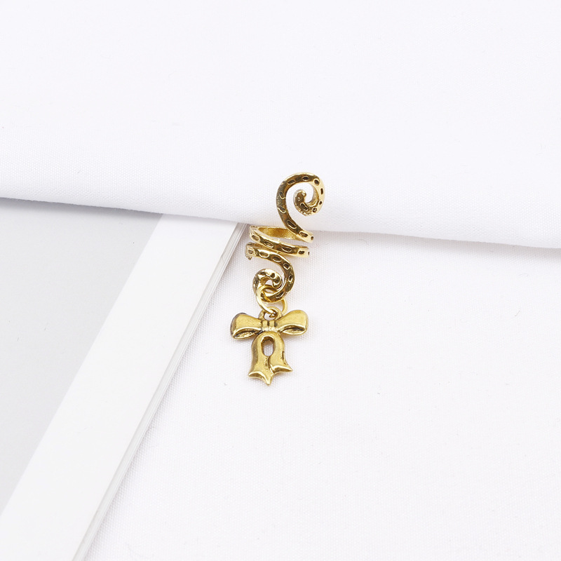 Europa y América sucia trenza hebilla de pelo hip hop aleación espiral accesorios para el cabello colgante de mariposa anillo de pelo de moda chica fresca trenzado accesorios para el cabello anillo de pelo