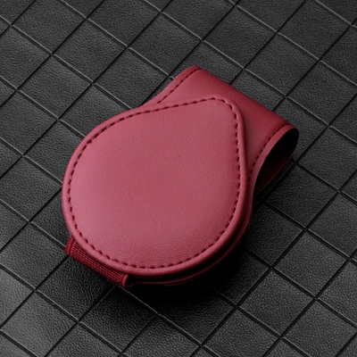 Multifunctional Car Glasses Holder Car Glasses Clip/Bill Clip - wine-red
