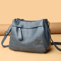 跨境軟皮媽媽包2023新款時尚大容量老年人中年女士奶奶斜挎包批發