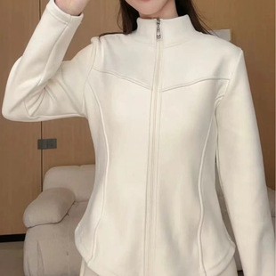 Autumn and Winter New Women's Fashion Casual All-match Skin-friendly Warm Graphene Jacket with Vertical Collar Women's Outdoor Slimming Other