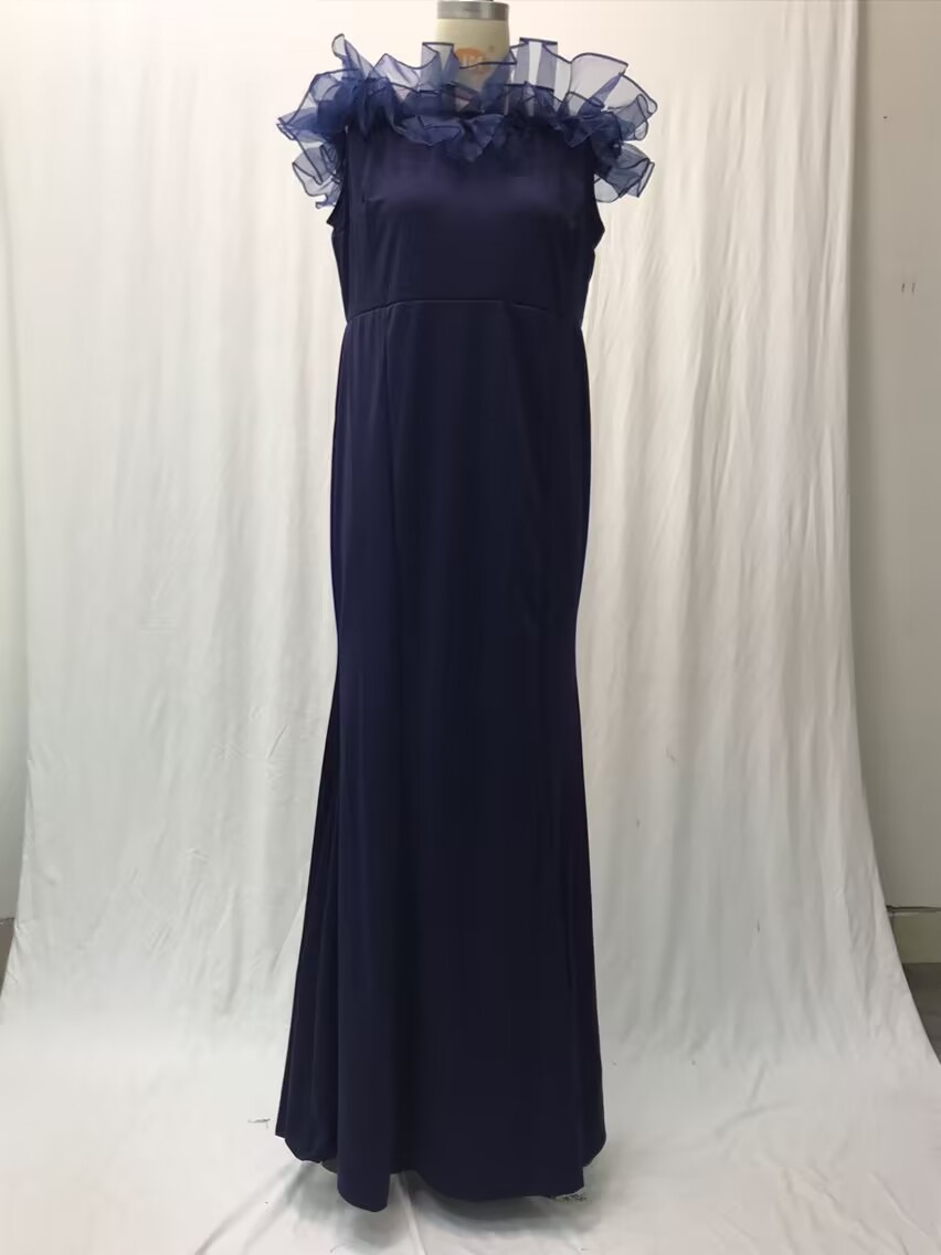 Elegantes Damen Strickkleid Mit Ein-schulter-schnitt Und Rüschen_voghion.com