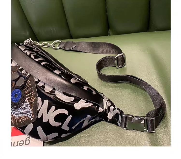 Diamond Design Streetwear Style Women's Streetwear Devil's Eye Oxford Cloth Waist Bags